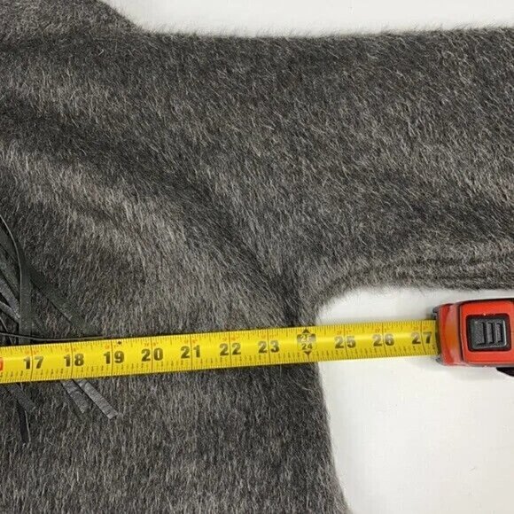 Vintage Bonnie Cashin Design Sills & Co. Mohair Leather Trimmed Cape Coat RARE - Picture 9 of 12